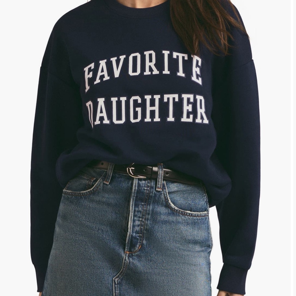 Favorite Daughter Crewneck Collegiate Sweatshirt in Navy - S
